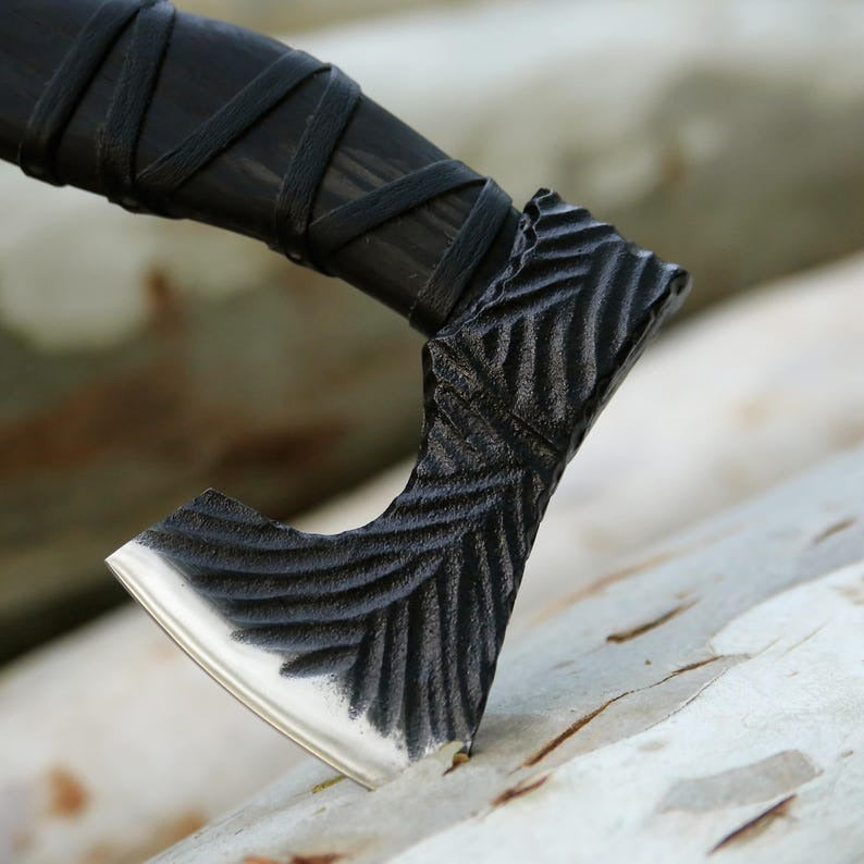 Custom Handmade Carbon Steel Viking Axe – Personalized Gift for Groomsmen, Wedding & Christmas