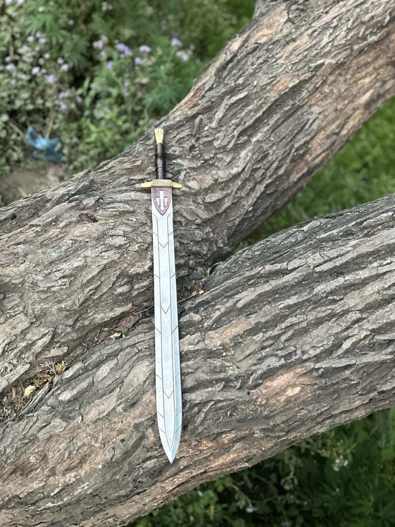 God of War: Blade of Olympus Replica Sword – Kratos Divine High Carbon Steel Blade with Greek Inscriptions