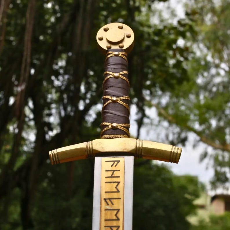 Merlin Excalibur Display Sword – Handmade Medieval Knight Templar Collectible