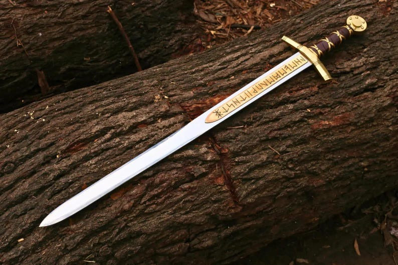 Merlin Excalibur Display Sword – Handmade Medieval Knight Templar Collectible