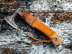 Handmade Forged Viking Axe – Decorative Carbon Steel with Ash Wood Handle
