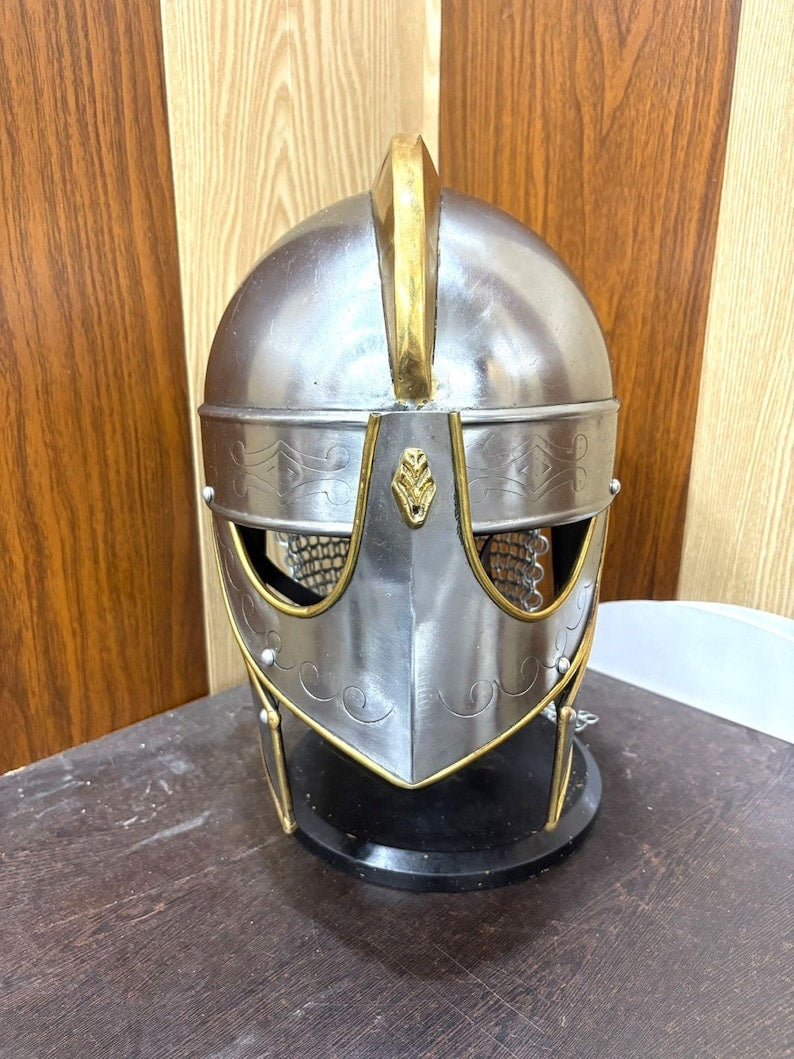 Premium Viking Spectacle Helmet - Handcrafted Steel & Brass Replica