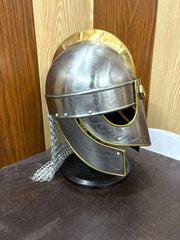 Premium Viking Spectacle Helmet - Handcrafted Steel & Brass Replica