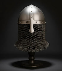 Ancient Norse Nasal Guard Helmet with Chainmail Aventail – Premium Replica