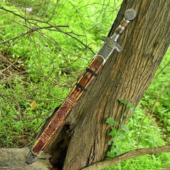 Custom Handmade Damascus Steel Viking Gladiolus Sword – Personalized Groomsmen Gift, Engraved Norse Style Blade, Medieval Collectible Weapon Decor