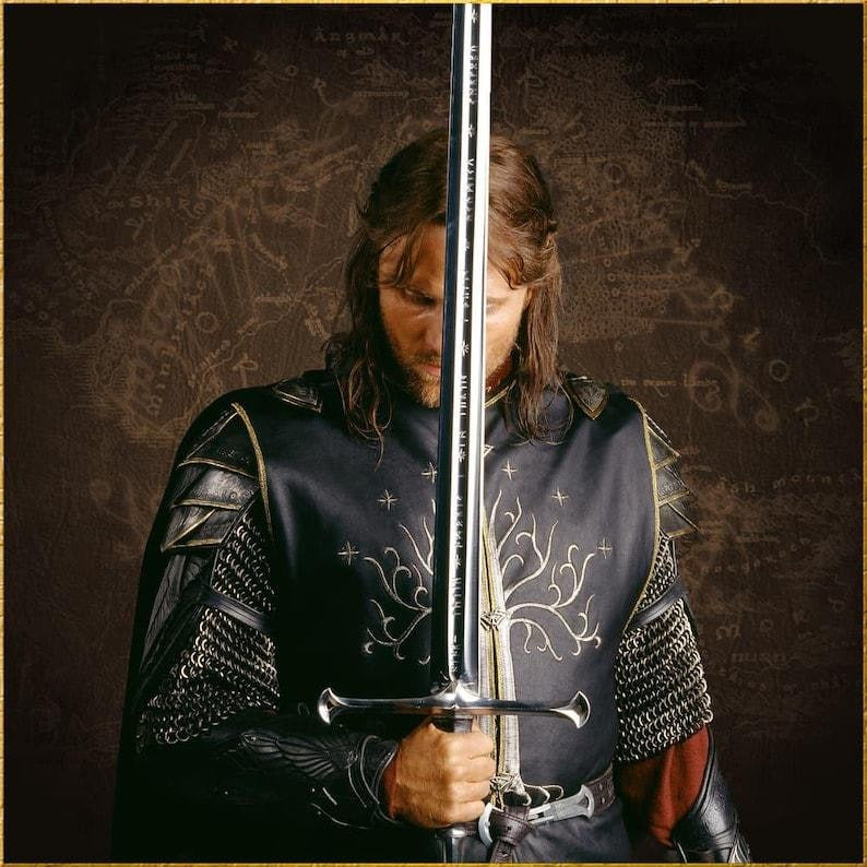 Ancient King’s Sword – Handmade Elendil Fantasy Steel Replica | Ring of Power Collectible & Display Gift for Him