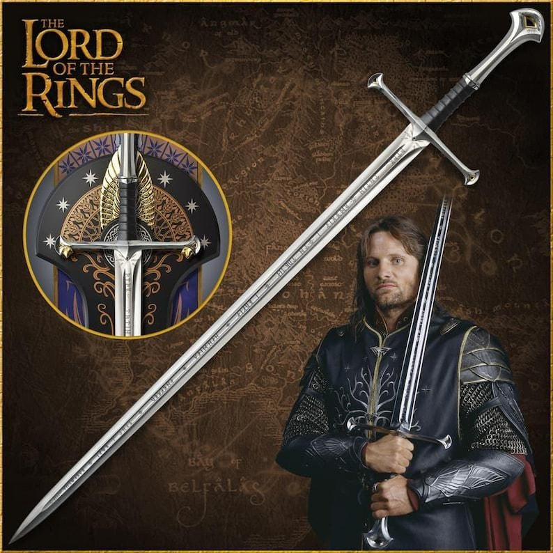 Ancient King’s Sword – Handmade Elendil Fantasy Steel Replica | Ring of Power Collectible & Display Gift for Him