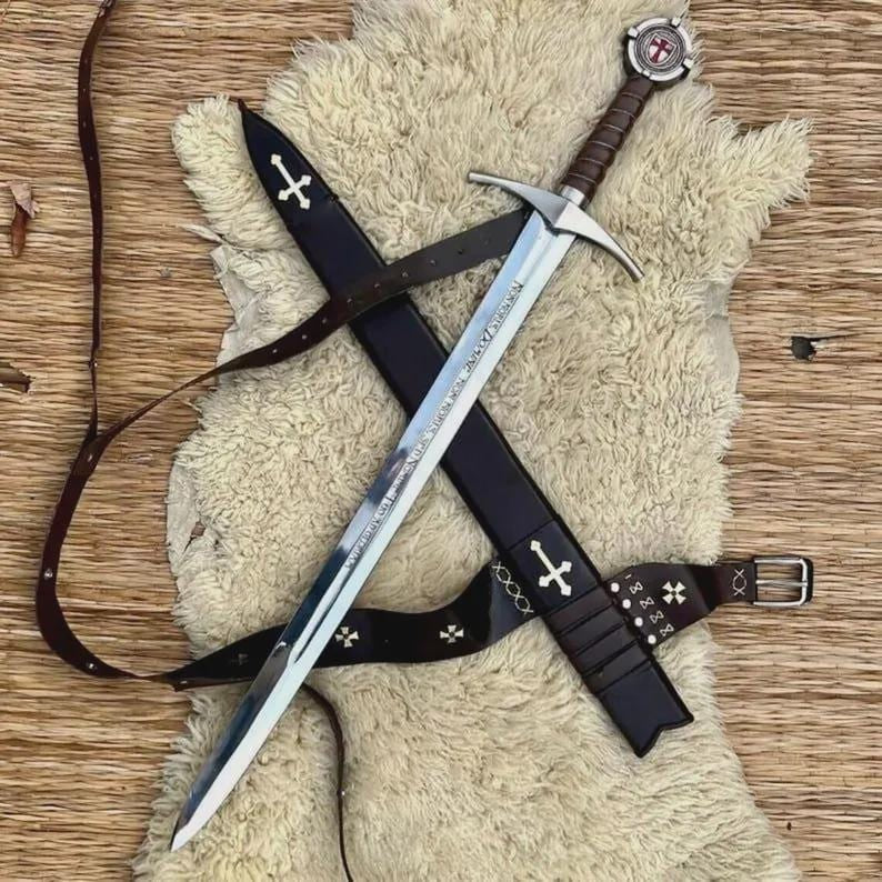 Knights Templar Accolade Sword Replica – Medieval Crusader Collectible Knight Sword