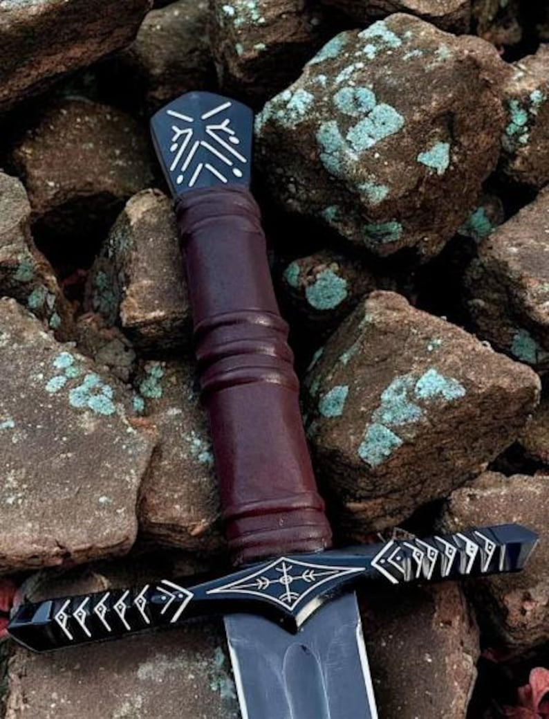 Viking Medieval Long Sword with Scabbard – Hand Forged Steel Fantasy Display Sword