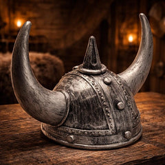 Legende des gehörnten Wikingerhelms des Nordens – Premium-Replik mit Alterungseffekten