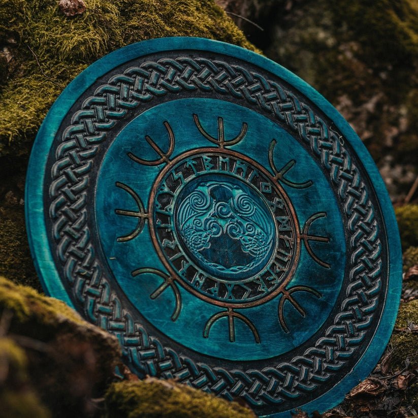 Yggdrasil Tree of Life Hand-Carved Wall Shield – 24" Norse Wall Art