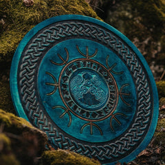 Yggdrasil Tree of Life Hand-Carved Wall Shield – 24" Norse Wall Art