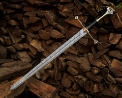Handmade Damascus Steel Longsword - Custom Medieval Collector's Sword