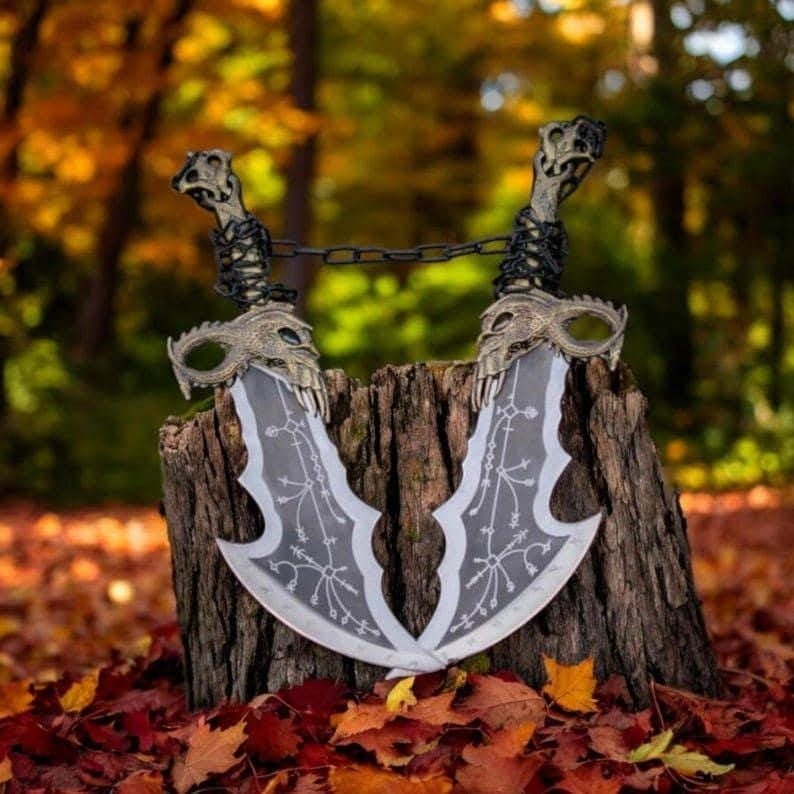 Chaos Blades – Dual Fantasy Battle Axes with Chain Handles