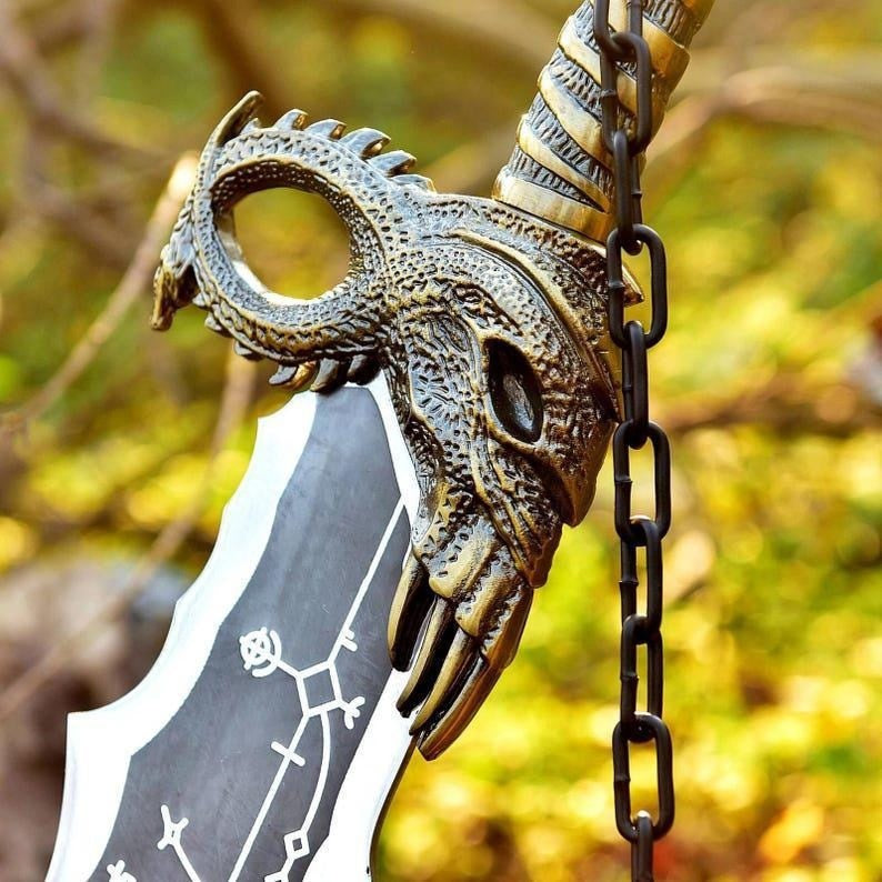 Chaos Blades – Dual Fantasy Battle Axes with Chain Handles
