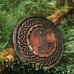 Mjölnir Thor Hammer geschnitztes Wikingerschild