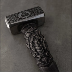 Hand forged Valknut viking hammer