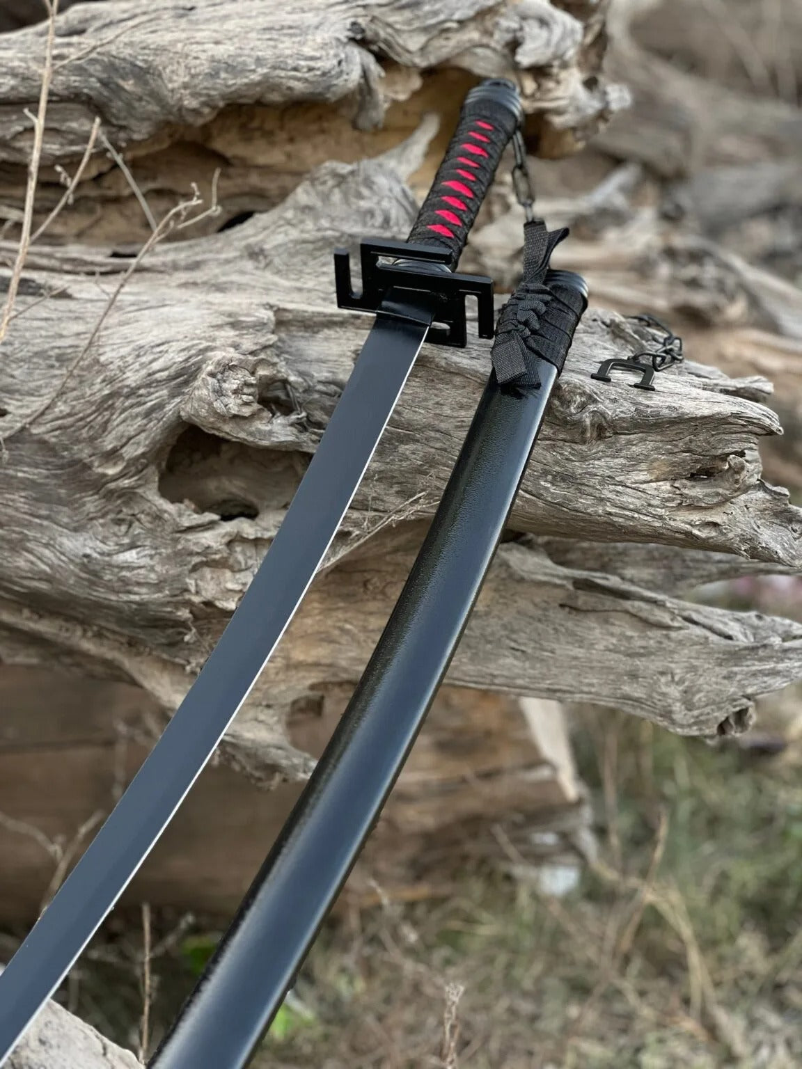 Ichigo Kurosaki Tensa Zangetsu Bankai Katana - Handcrafted Black Blade Anime Sword Replica